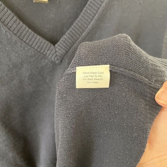 Pronto Uomo Sweater Vest Men's XL Blue 100% Merino Wool V Neck Sleeveless Casual - Picture 5 of 5